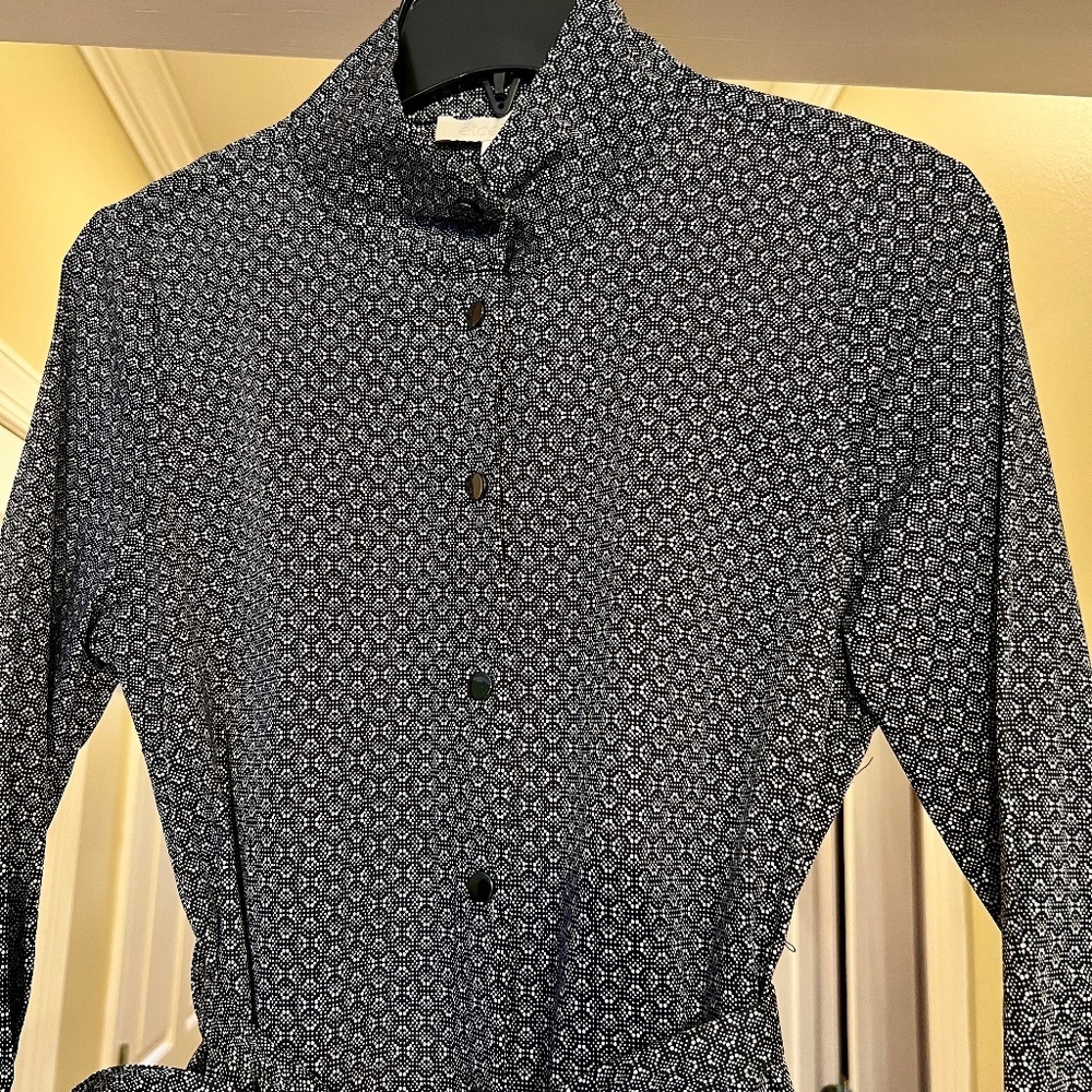 NWOT Etcetera Snap Button Front Shirtdress Shirt Style Stretch Dress Size 4 - Picture 2 of 5